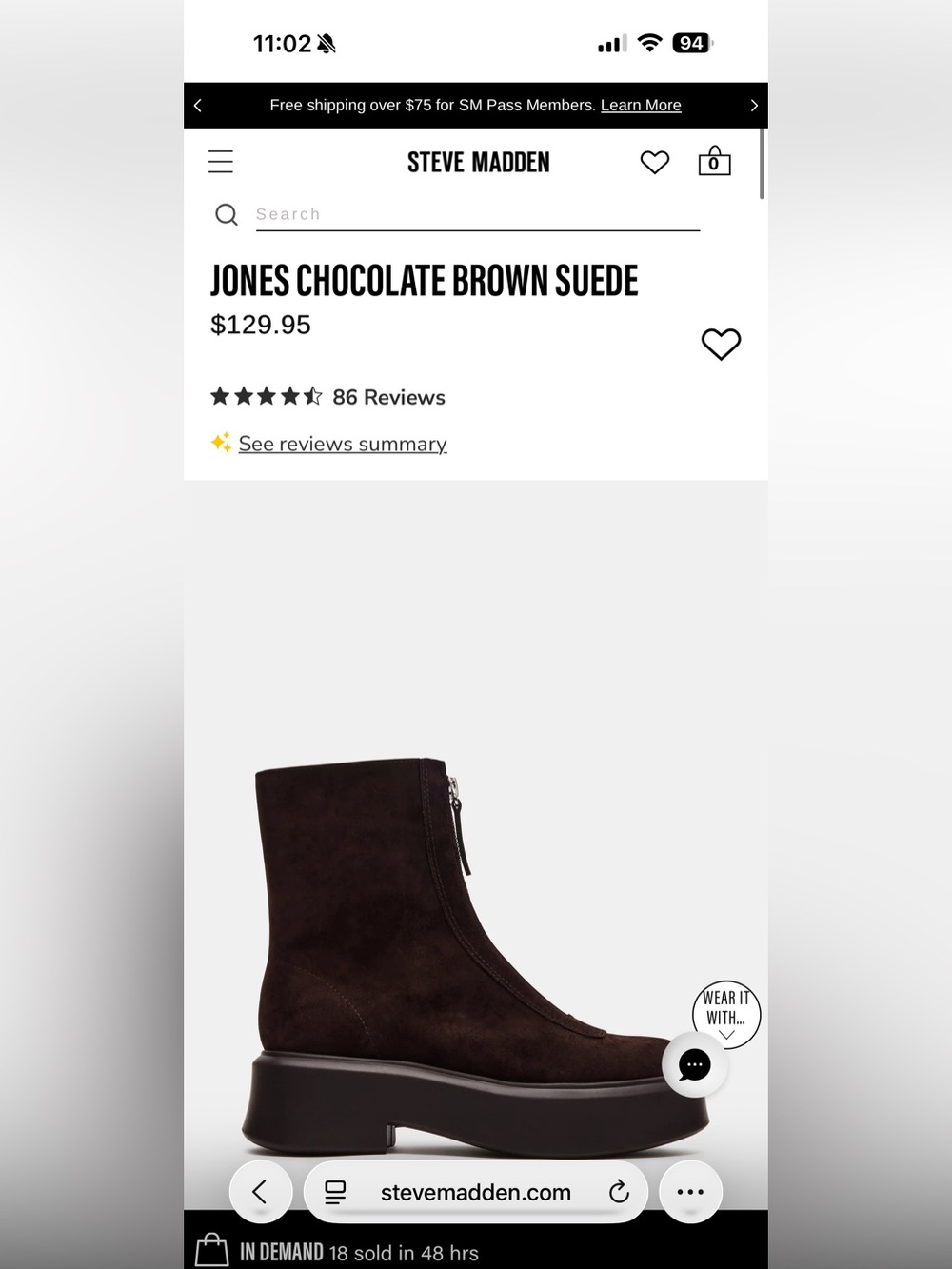 Steve Madden Jones boots 7.5